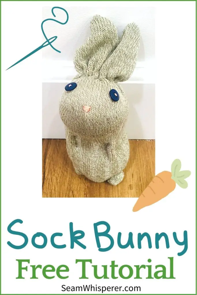 DIY Sock Bunny tutorial Pinterest PIn