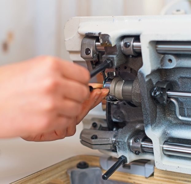 repairing the inside of a sewing machine
