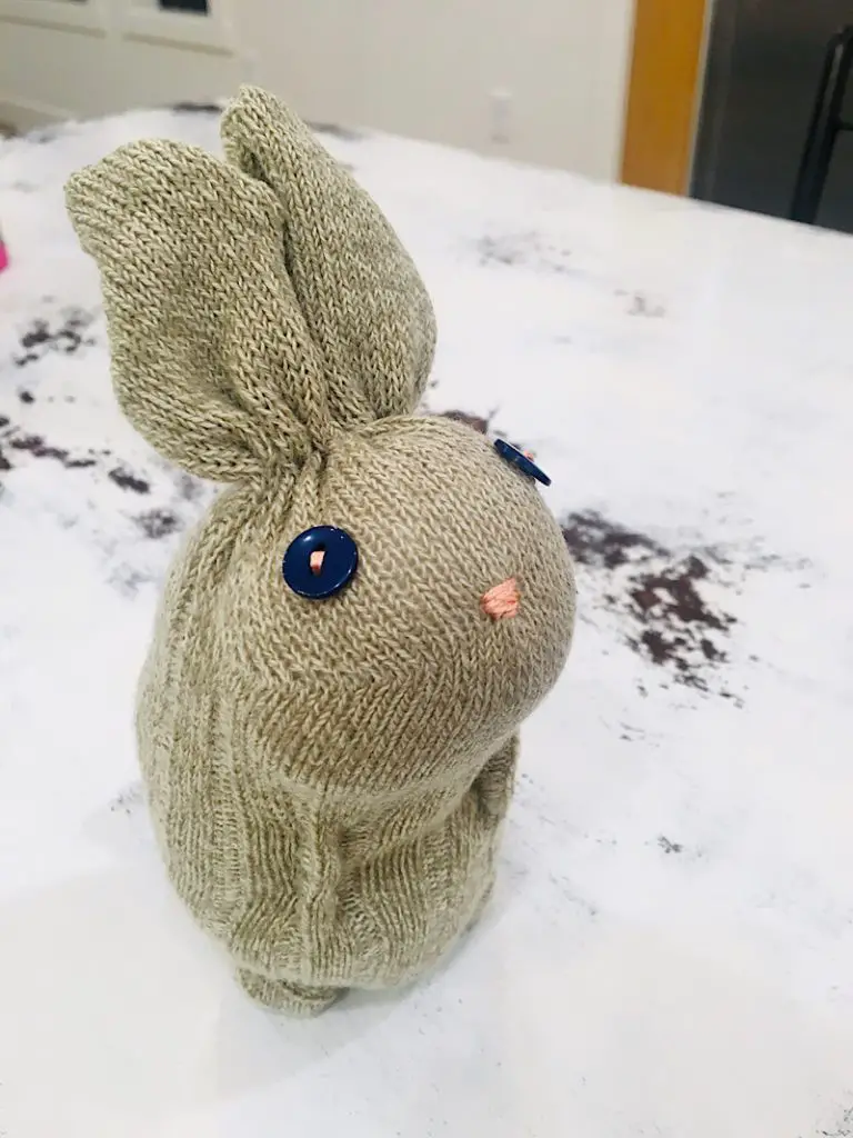 finished easter sock bunny