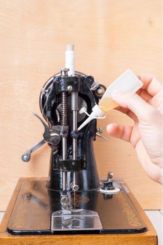 oiling a sewing machine
