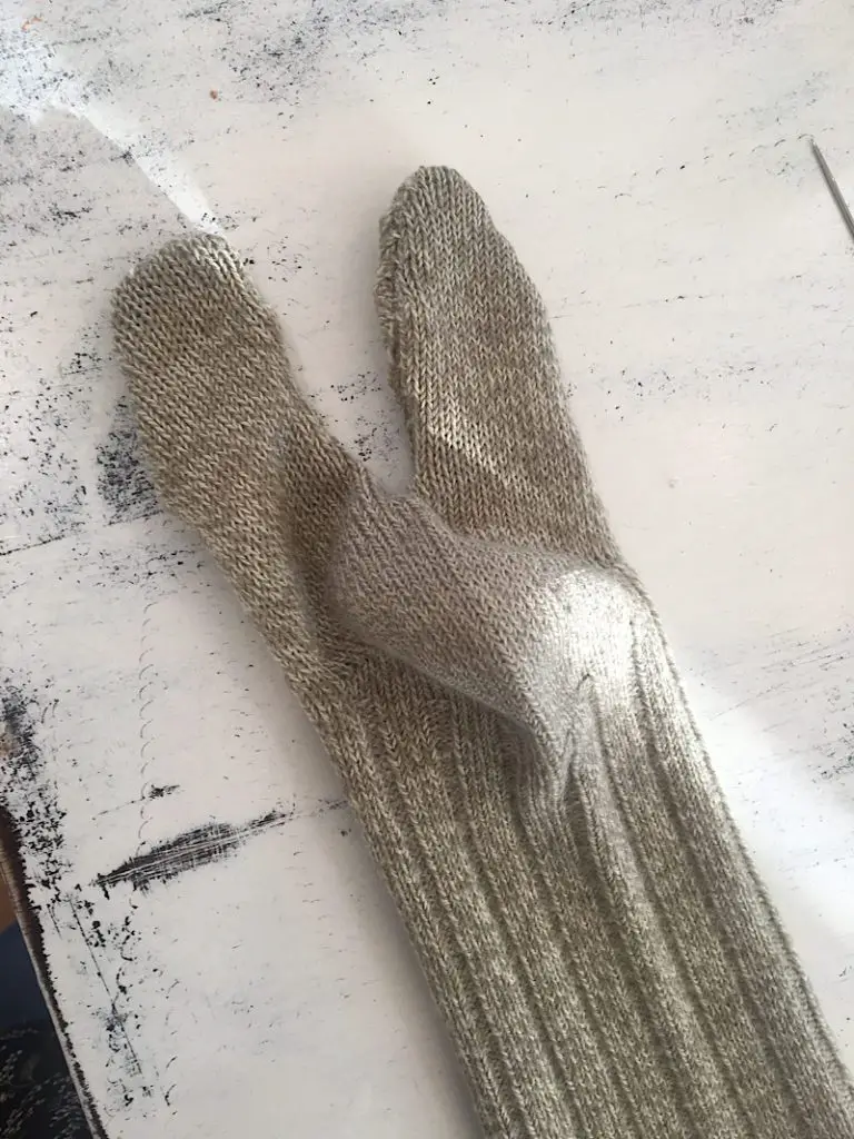 Turn sock bunny inside out