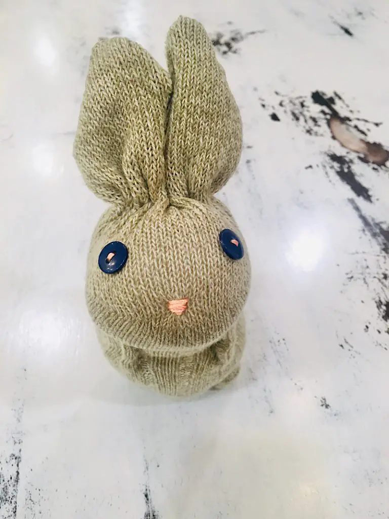 sock bunny button face