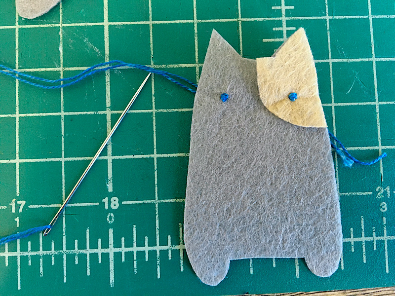 Cat's eyes completed sewing