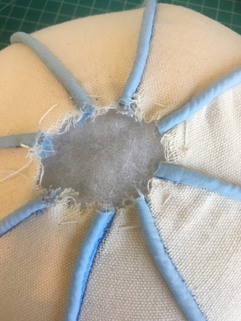 Sewing the basting stitch
