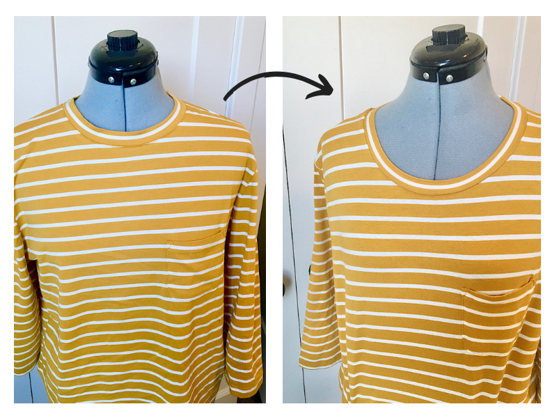 How To Lower T-Shirt Neckline (Crew to Scoop)