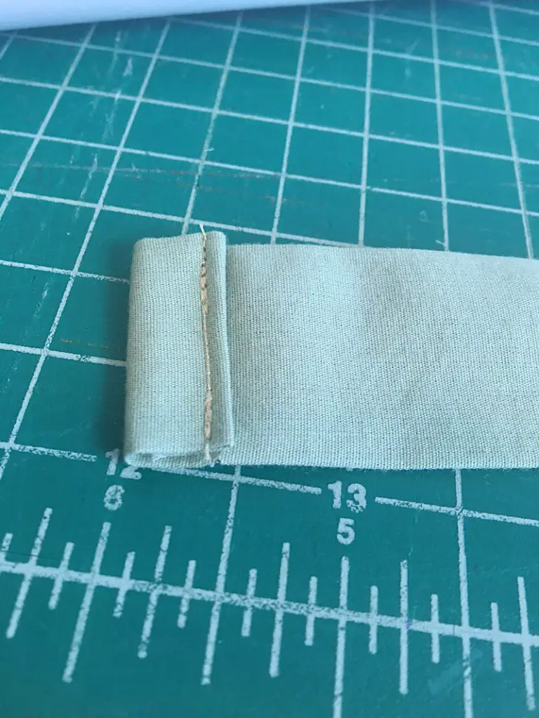 sewn edge on a strip of fabric