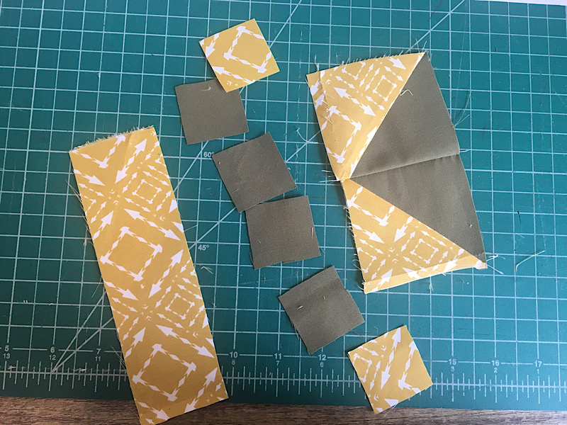 K Quilt block pieces