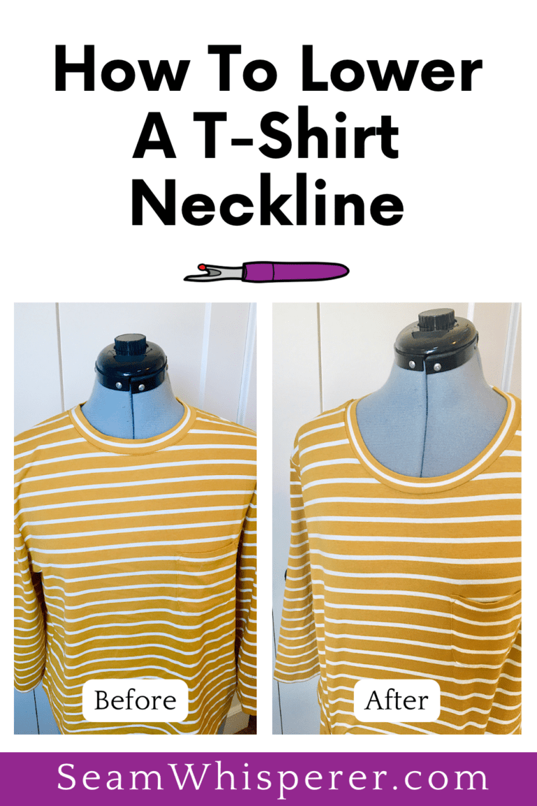 How To Lower T-Shirt Neckline (Crew to Scoop)