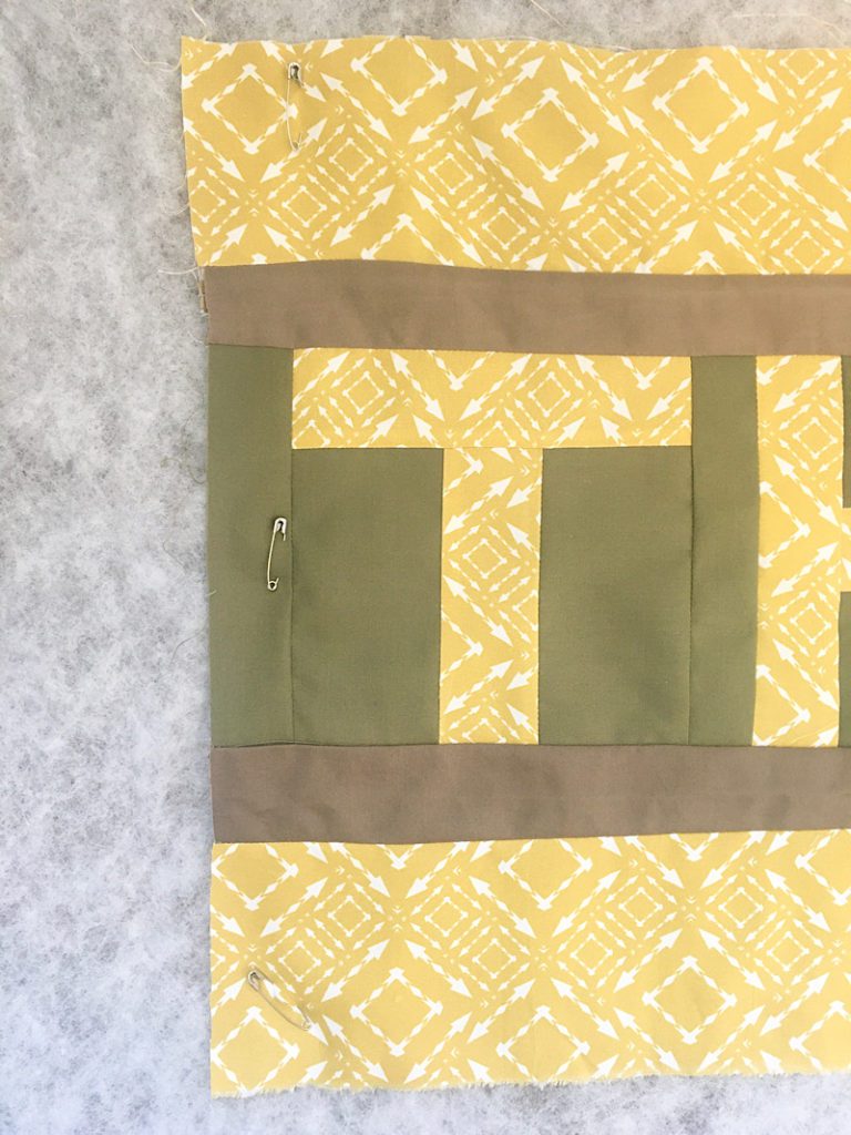 baste the quilt with pins