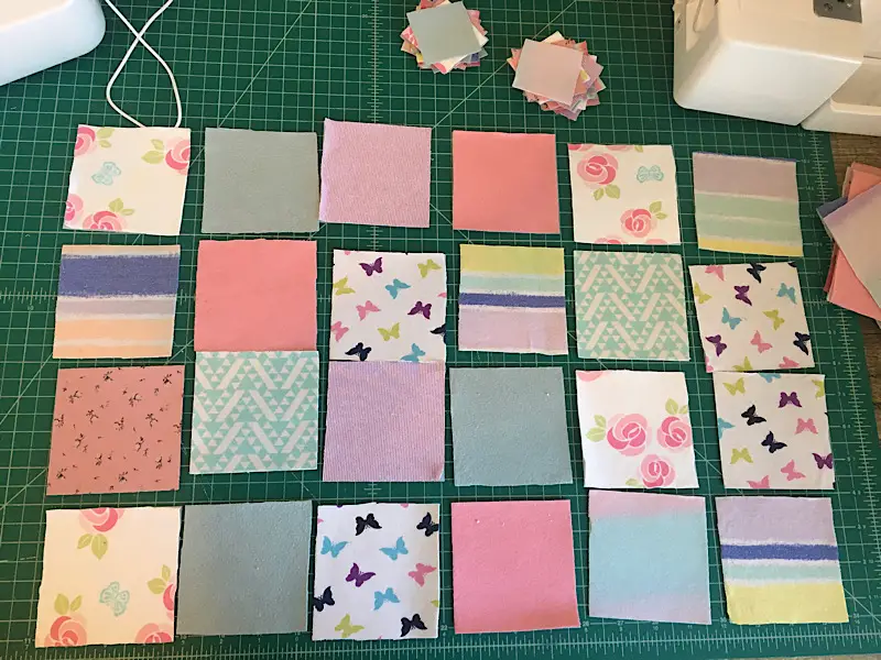 lay out the quilt blocks