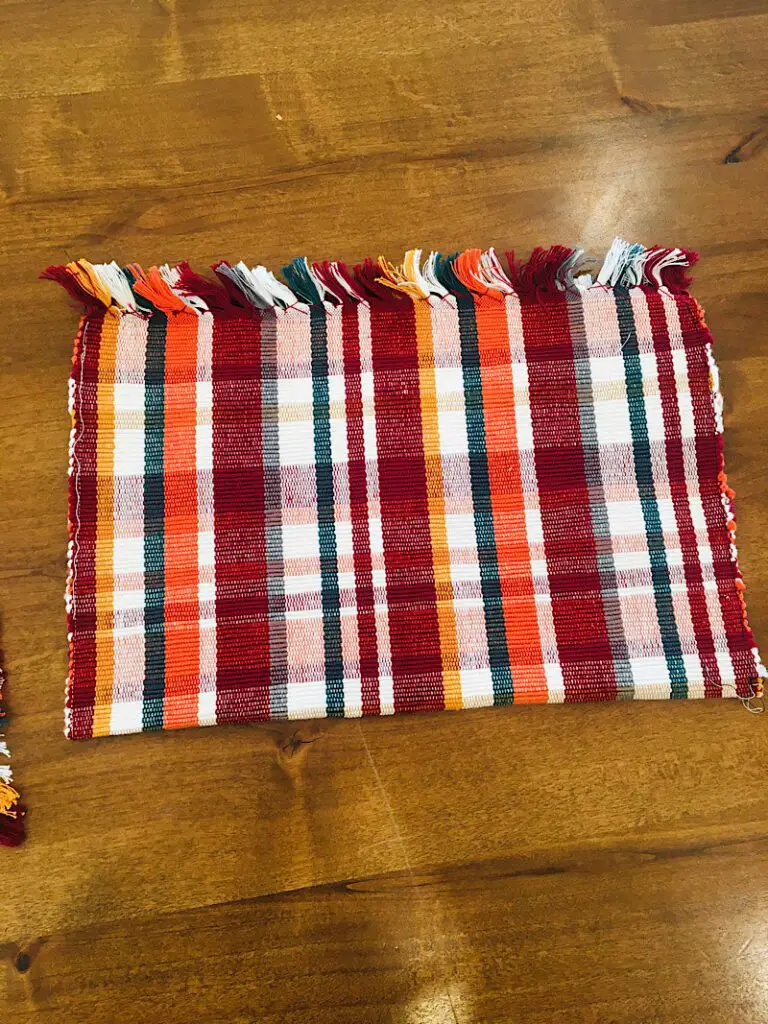 folded placemat on counterto