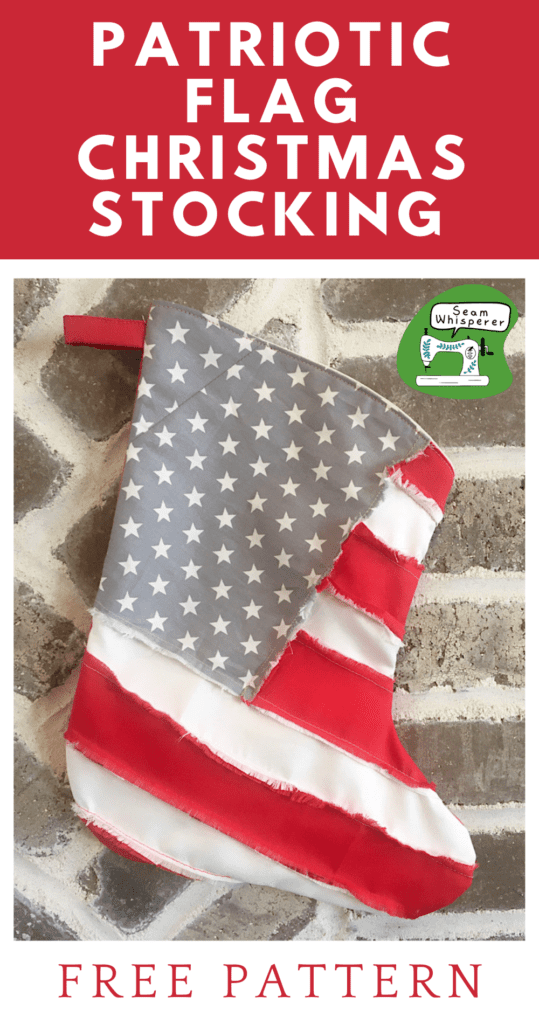 Free DIY Patriotic Flag Christmas Stocking PDF Printable Pinterest Graphic