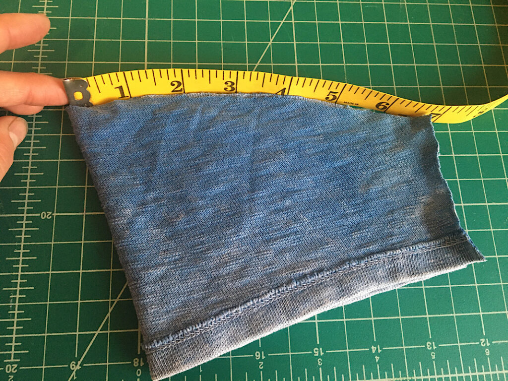 measuring the length of the sleeve