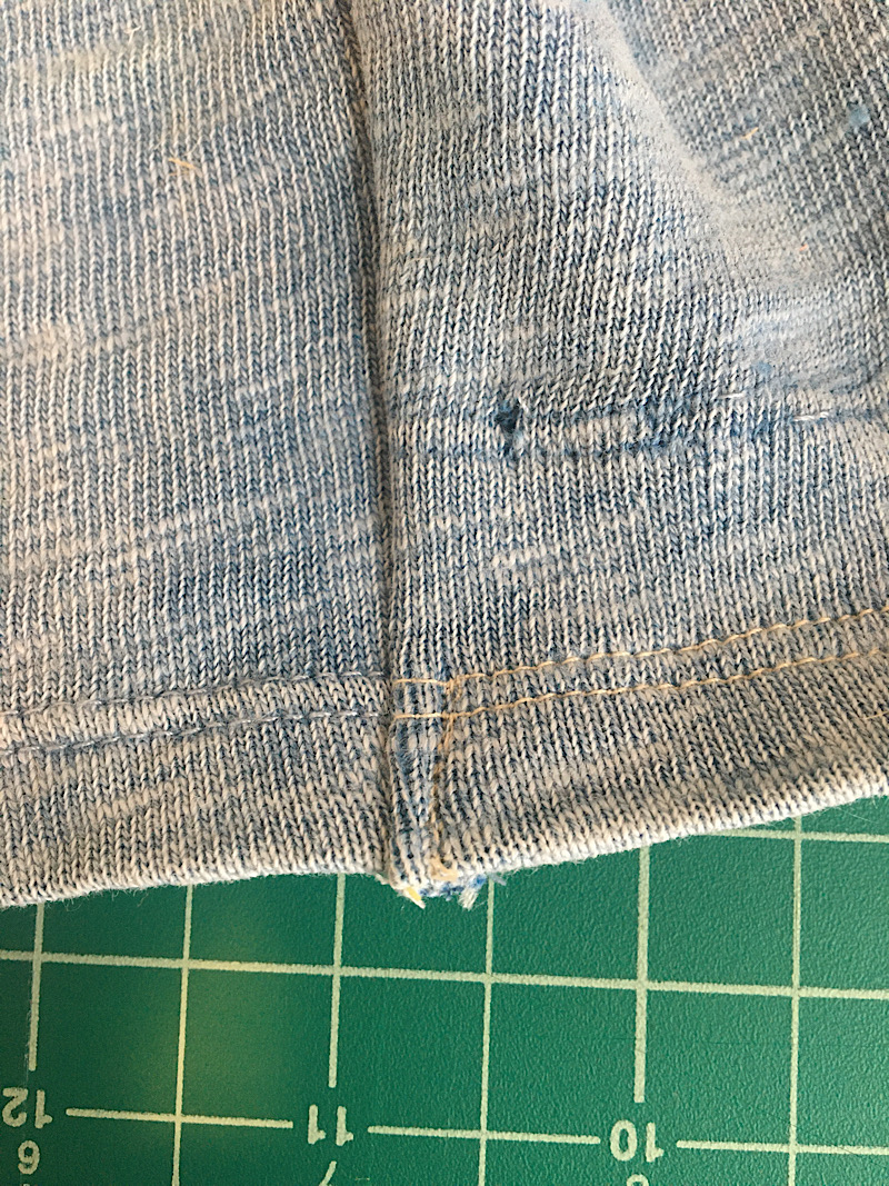 stitch line through seam to lay flat