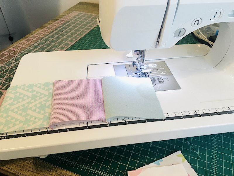 Fabric on left of sewing machine