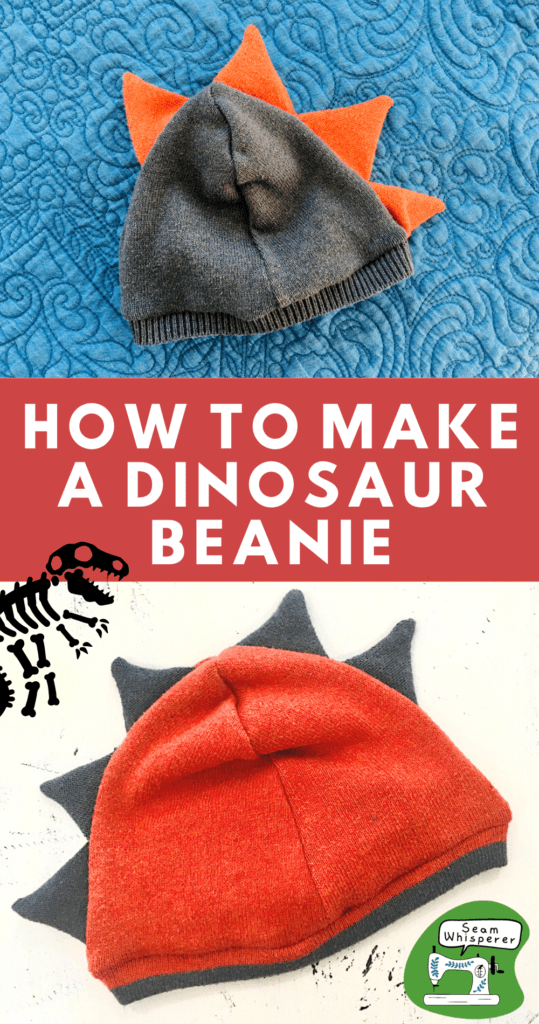 How to make a dinosaur beanie Pinterest graphic