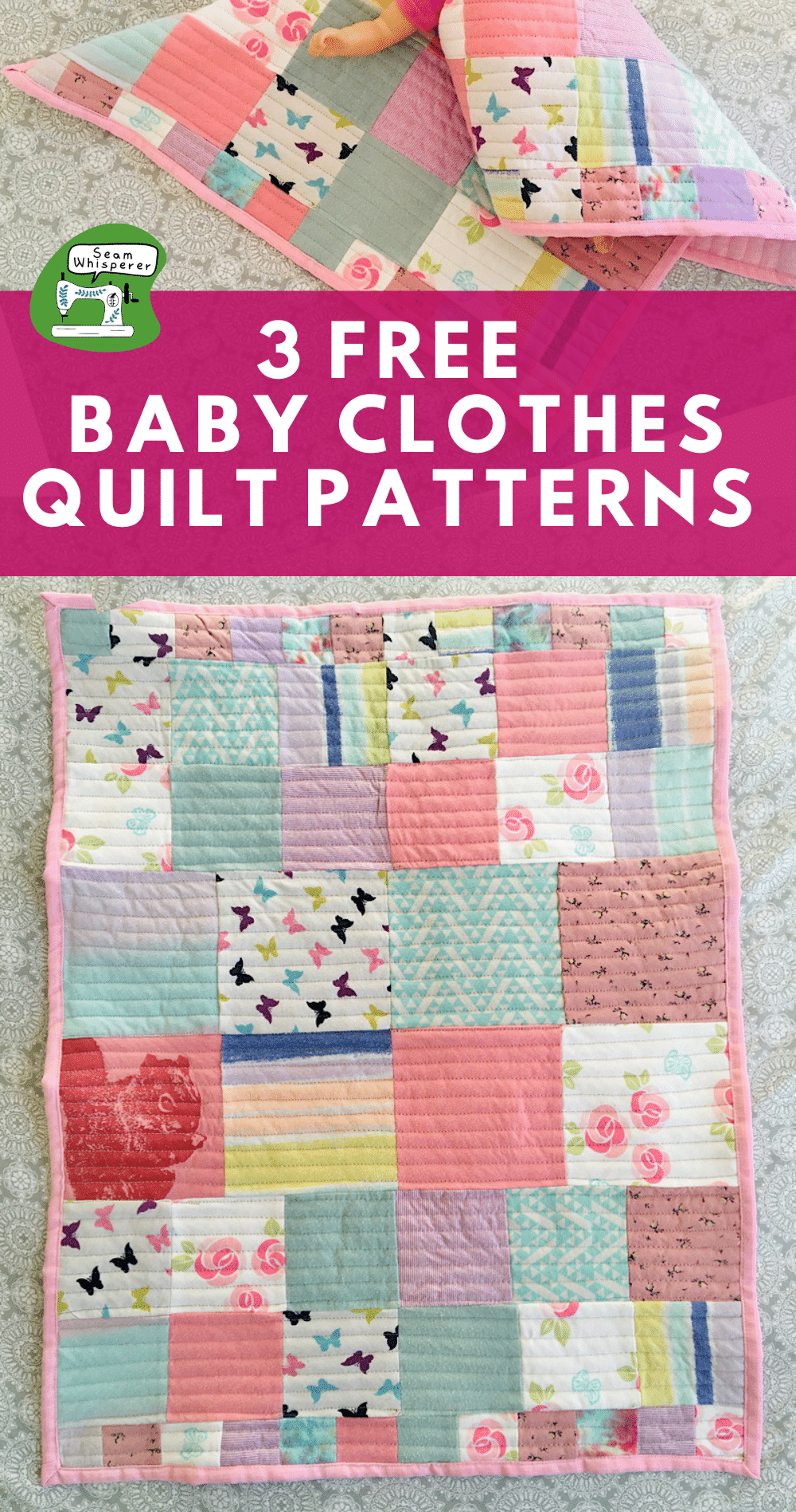 DIY Baby Clothes Memory Quilt {3 Free Patterns}