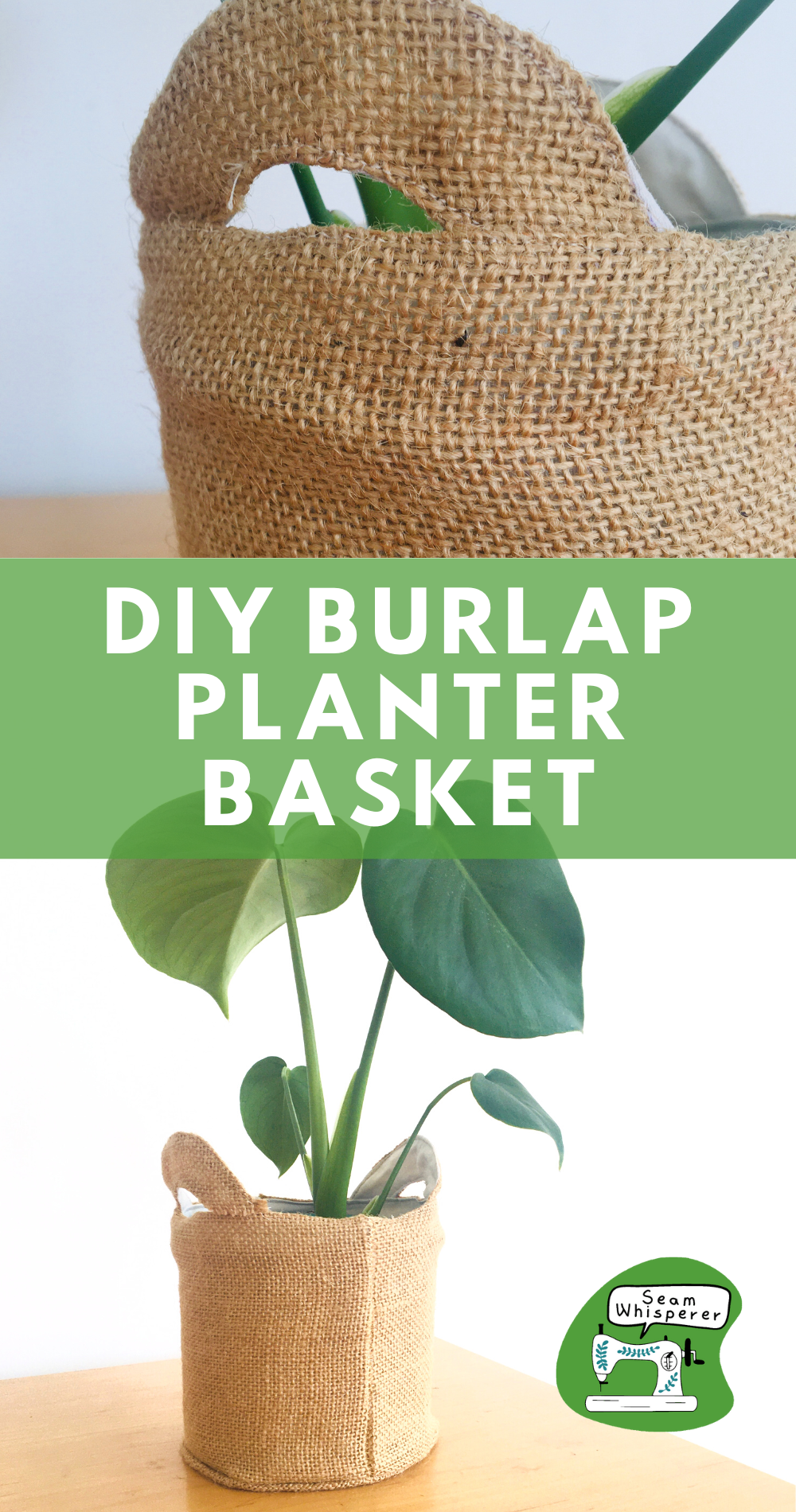 DIY Burlap Planter Basket {Pot Cover With Handles}