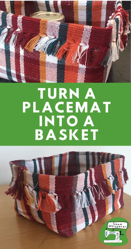 how to turn a placemat into a baskey pinterest pin