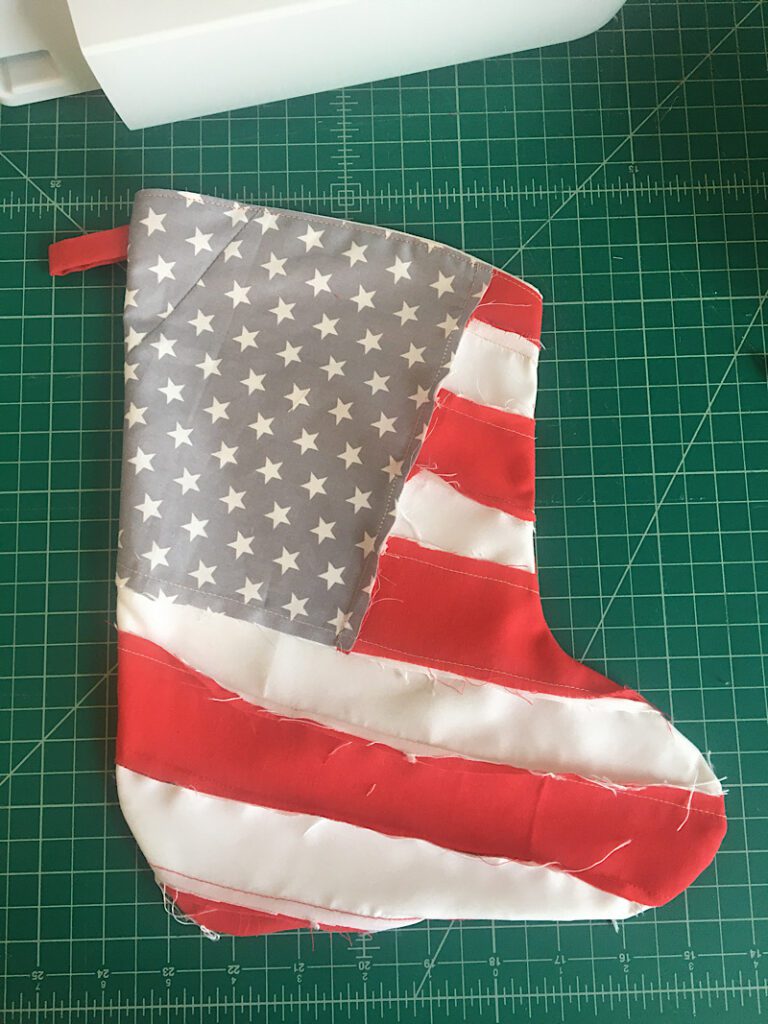 patriotic american flag christmas stocking