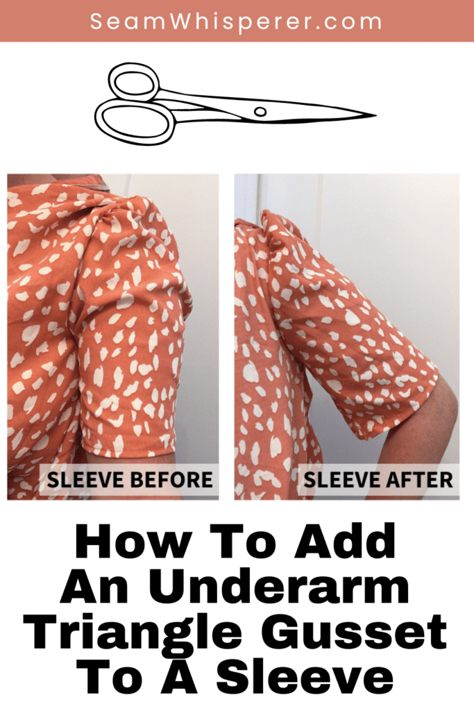 How to add an underarm triangle gusset to a sleeve Pinterest Graphic