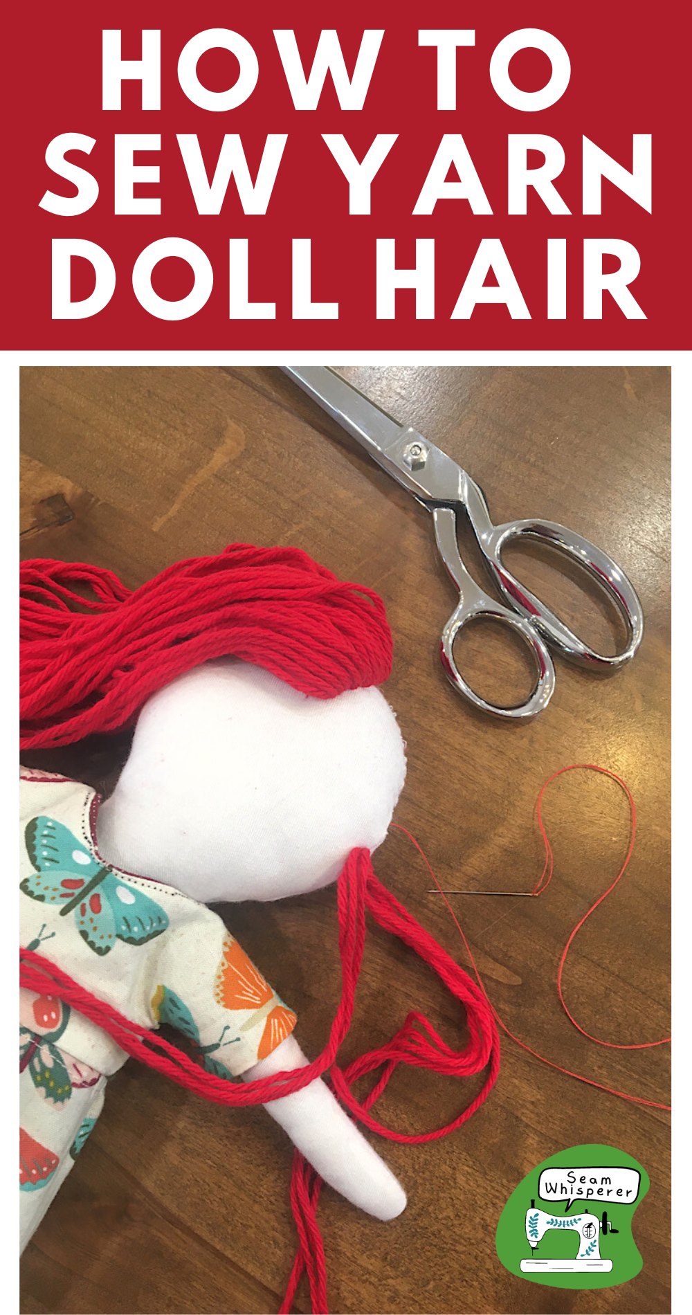 How To Sew Yarn Doll Hair (Full, Secure, No Pins, No Weft)