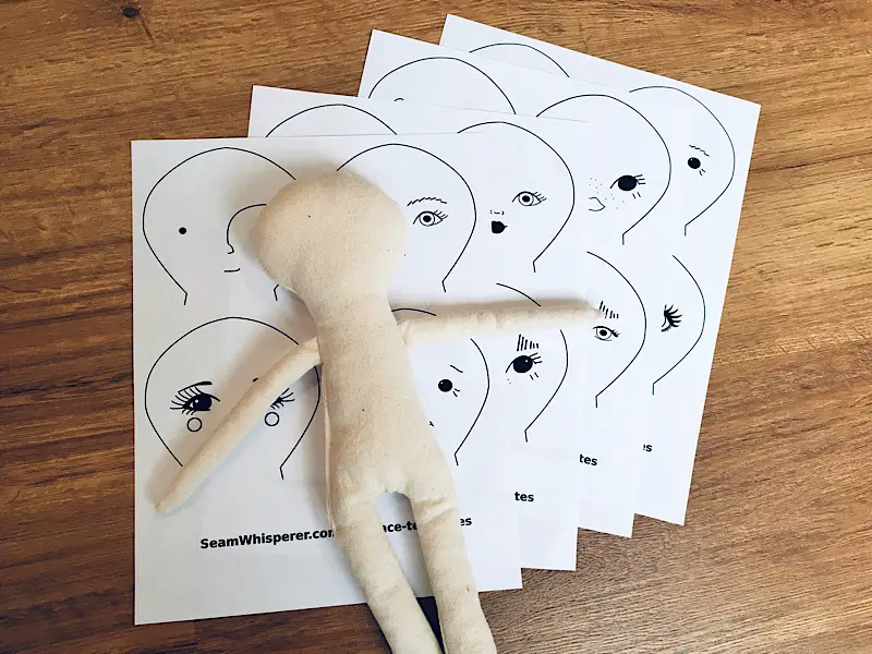 Doll Face Templates Printable and Doll Body