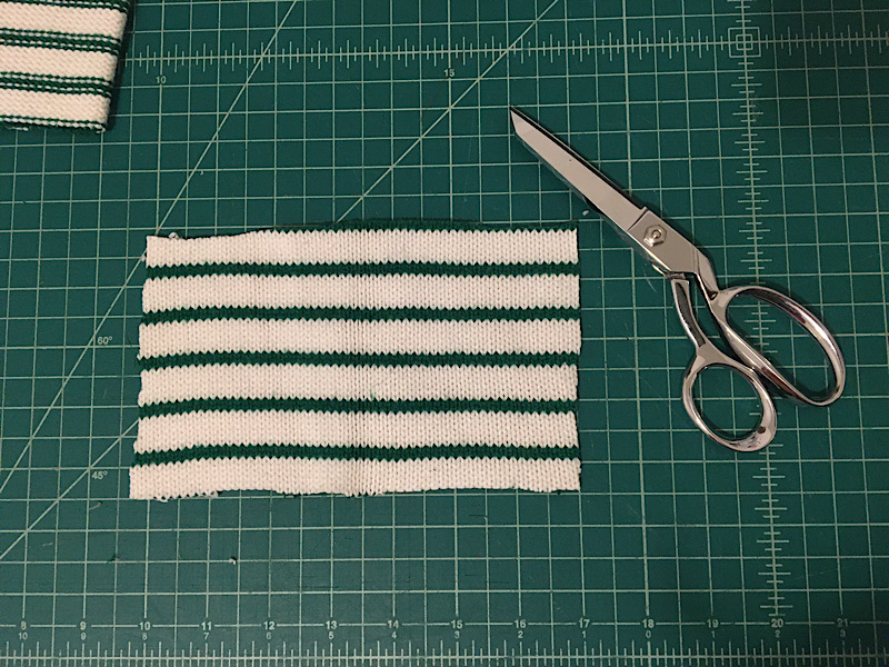 Cut out a rectangle from sweater for the gnomes body