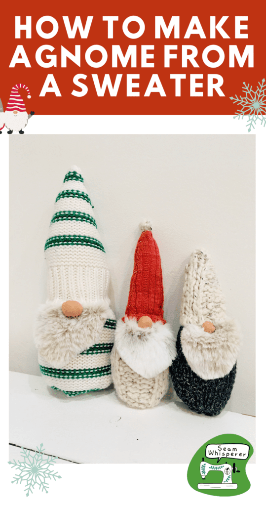 how to make a gnome from a sweater christmas pinterest pin