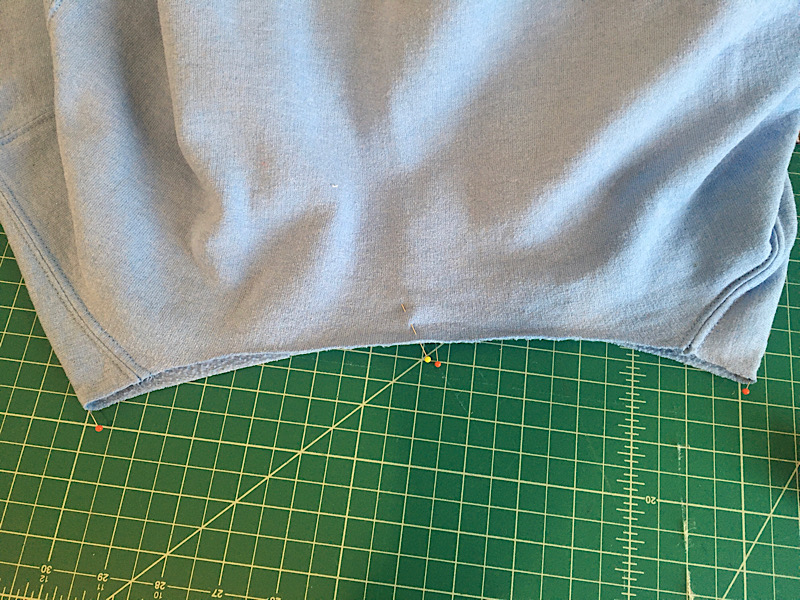 pinning the 4 quarters of the neckline