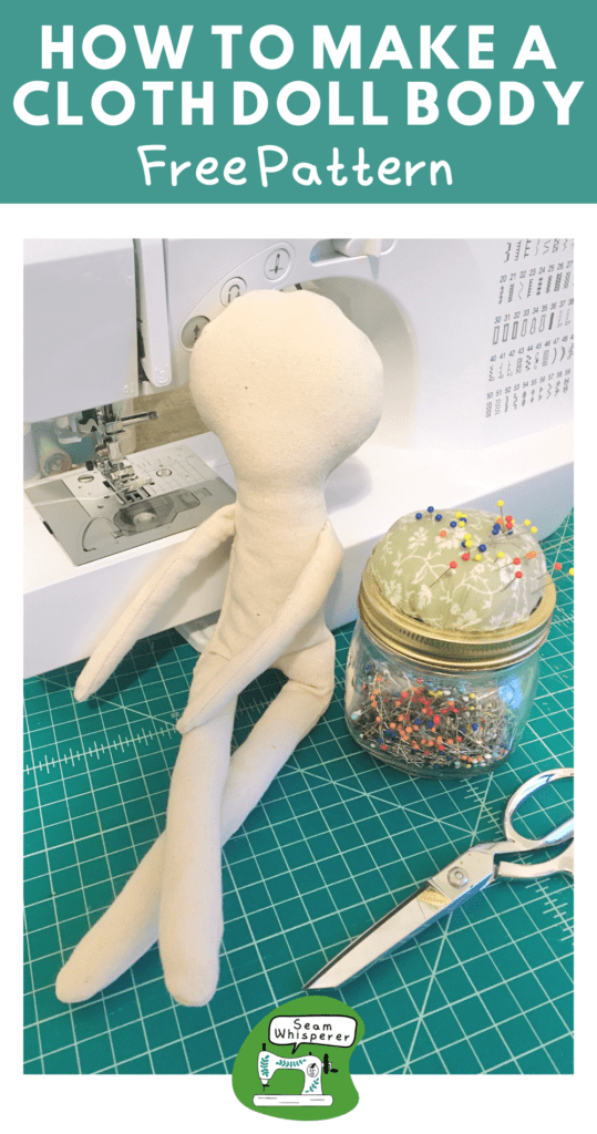 how to make a cloth doll body pinterest graphic