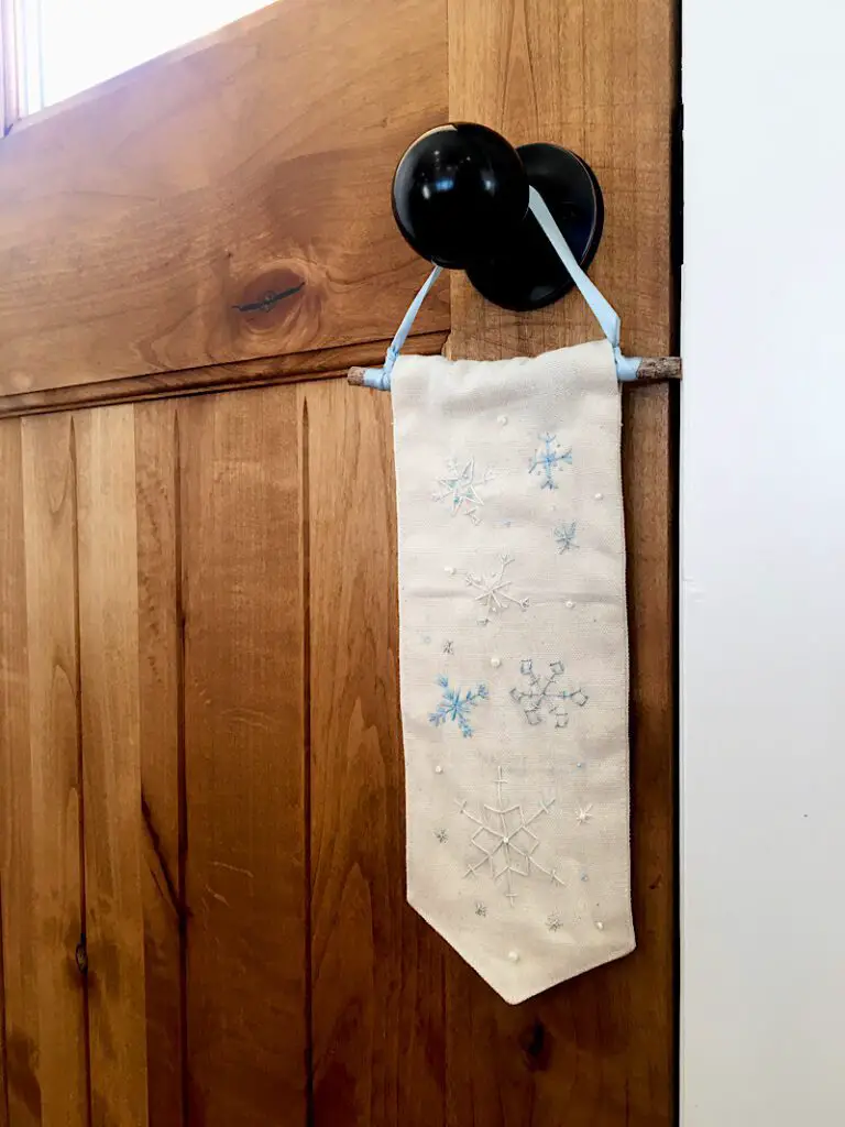 snowflake door hanger on door