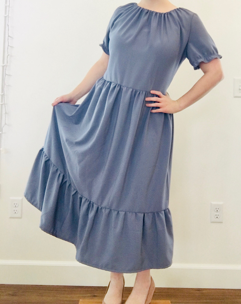 blue peasant dress