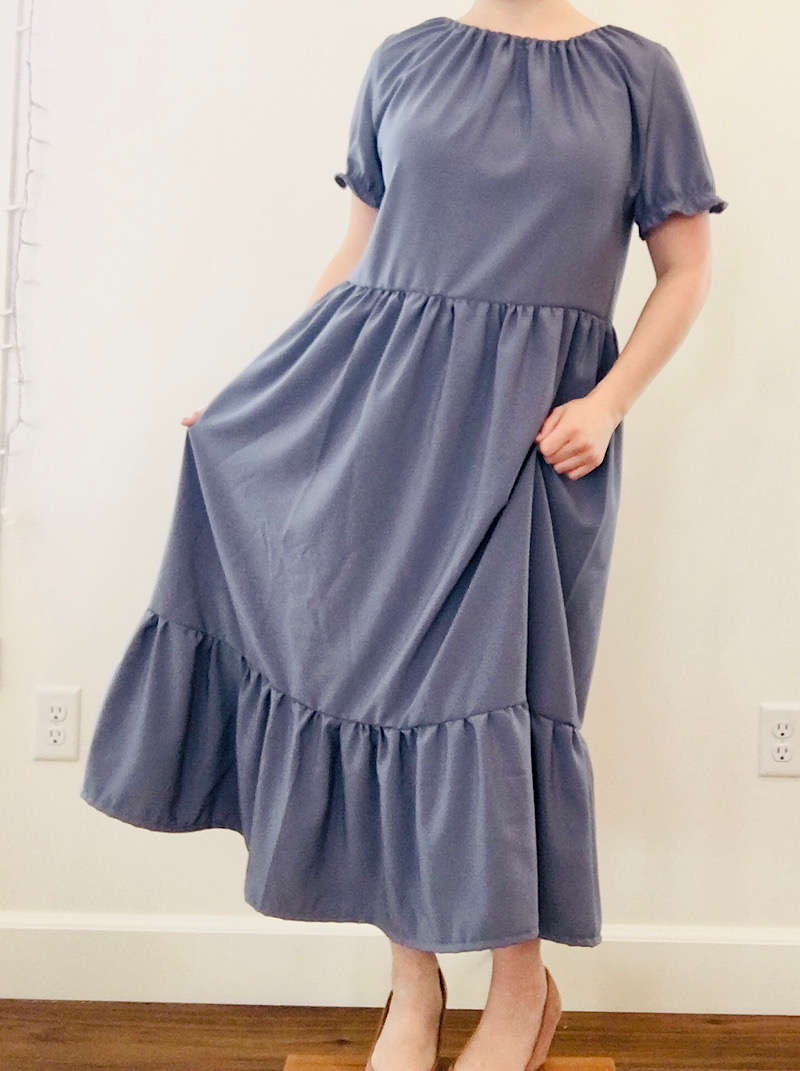 Short Sleeve Gathered Smock Dress Sewing Pattern Womens Dress