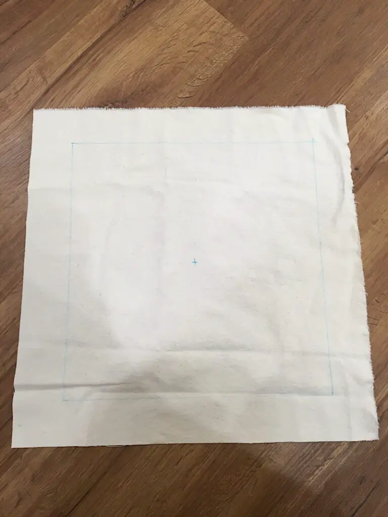 draw a square on pillow case