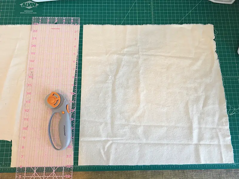 cutting pillow cover fabric