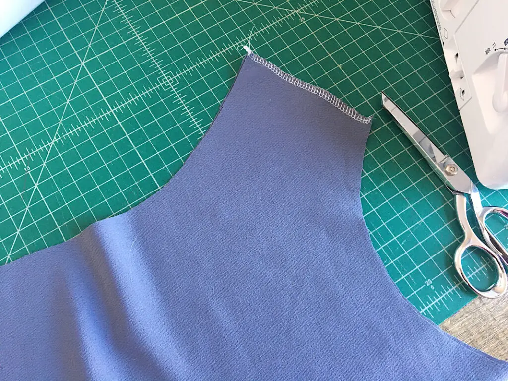 sew the shoulder seams of the peasant dress