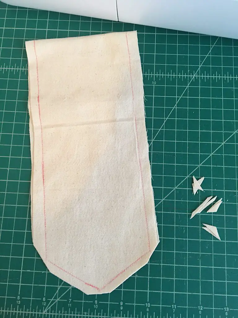 cut around sewn line