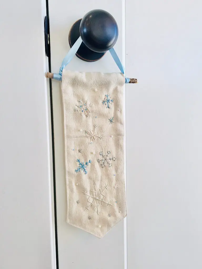 snowflake door hanger on a door knob