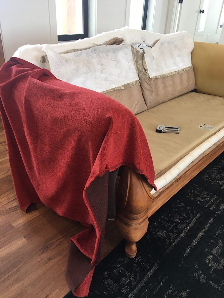 How To Upholster Couch Project Using Hot Glue Gun