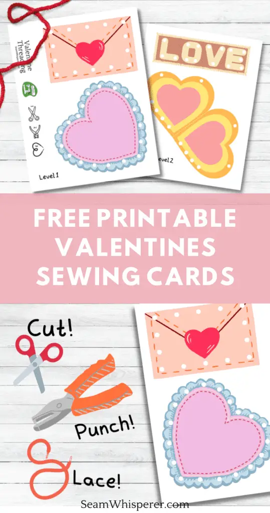 Free Printable threading cards for valentines day pinterest pin