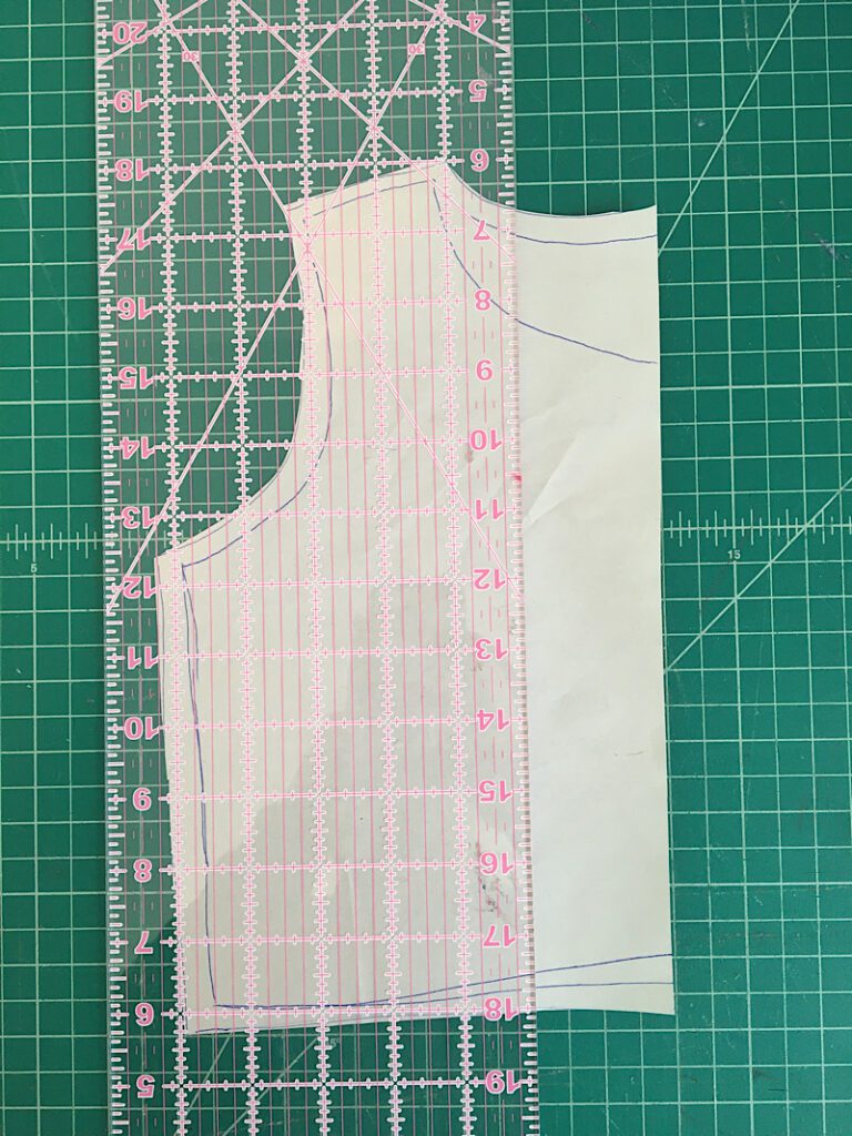 making a line on the bodice