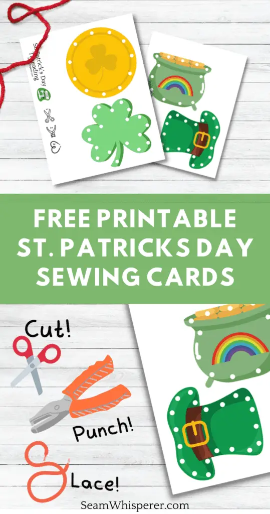 free printable st patricks day sewing cards pinterest pin