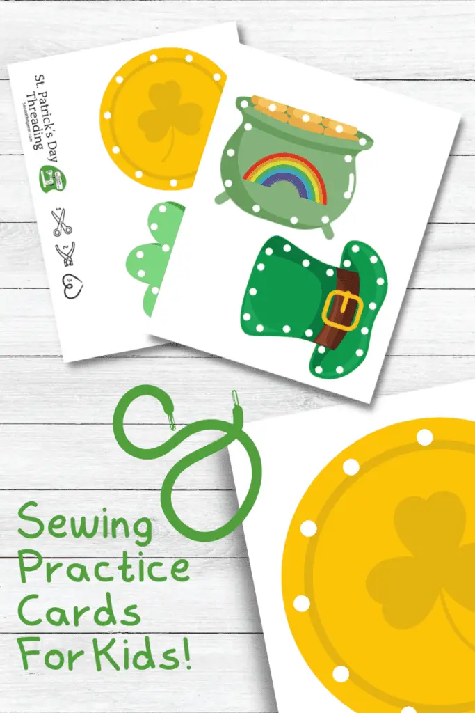 St Patrick's Day Sewing Cards free printable