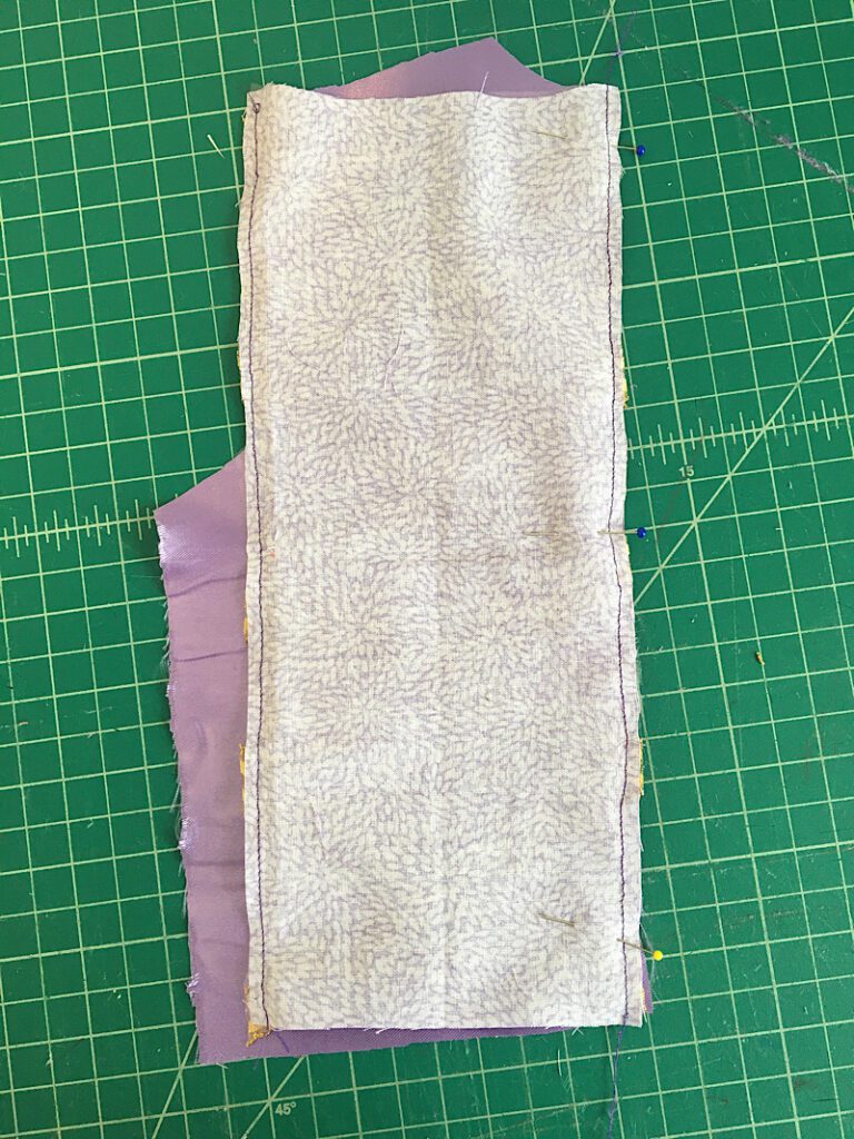 sewing the panel to the side