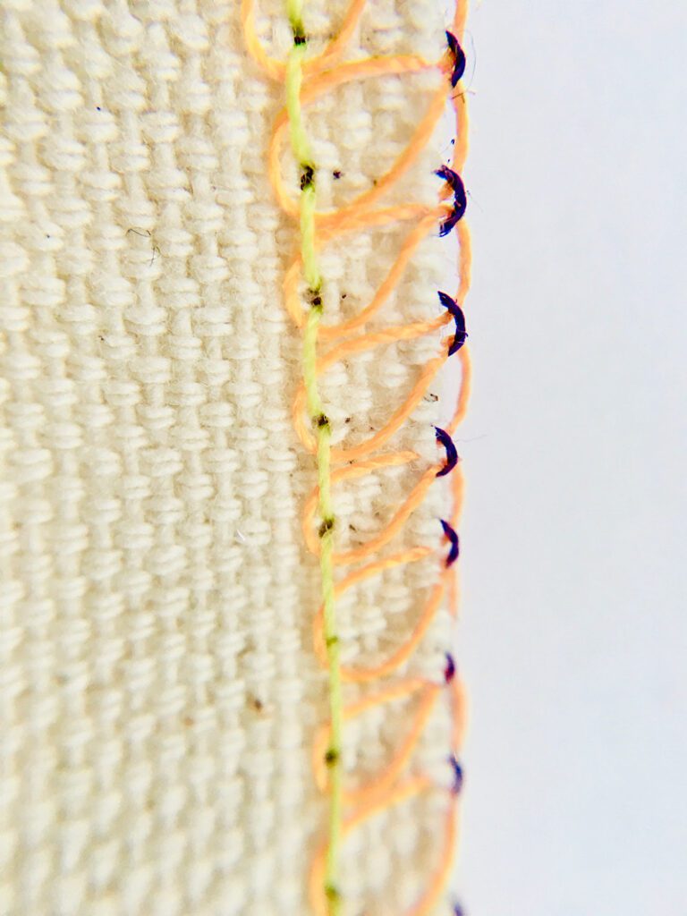 a serged stitch using only the right hand needle