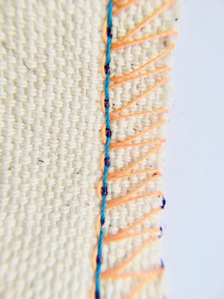 serger stitch using only the left needle, three threads