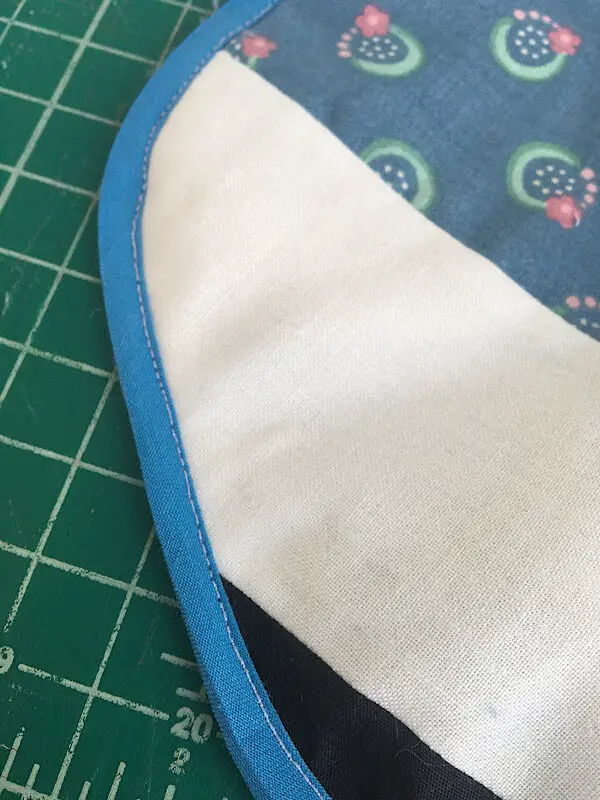 sewn binding stitch line