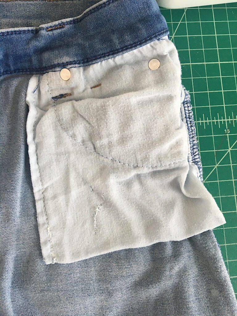 patching a hole in a jean front pocket