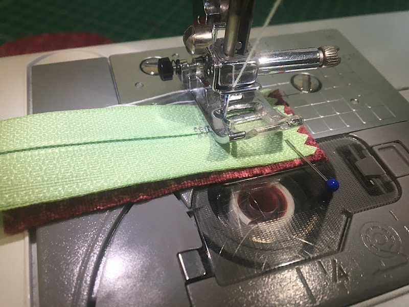 sewing the zipper tab